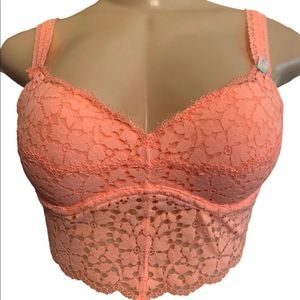 PINK Eyelash Lace Bralette Sz Small